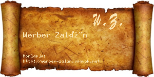 Werber Zalán névjegykártya